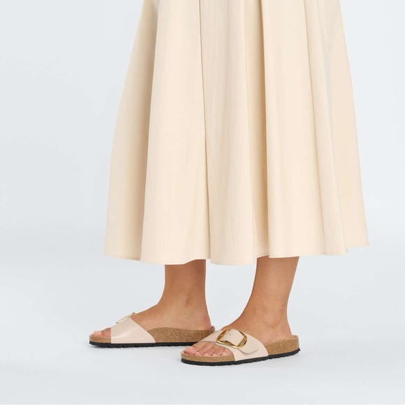 NEW Birkenstock Madrid Big Buckle Leather Size 41 In New Beige Gold - Picture 2 of 11